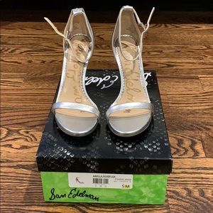 Sam Edelman Silver Ariella Heeled Sandals Size 5